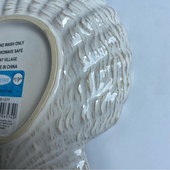 Scallop Shell Plate Trinket Dish 7.5” Ceramic Ivory Realistic Candy Decor New - Picture 11 of 16